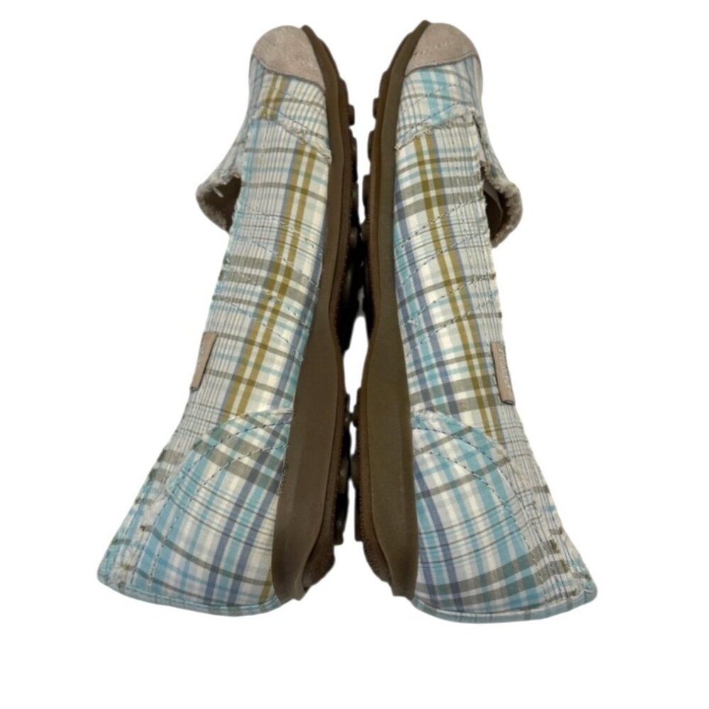 Mudd Women's Preform Plaid Flats Green Blue Slip On Size 10M NEW - Picture 6 of 9